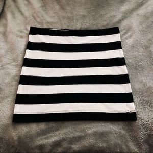 striped stretch mini skirt